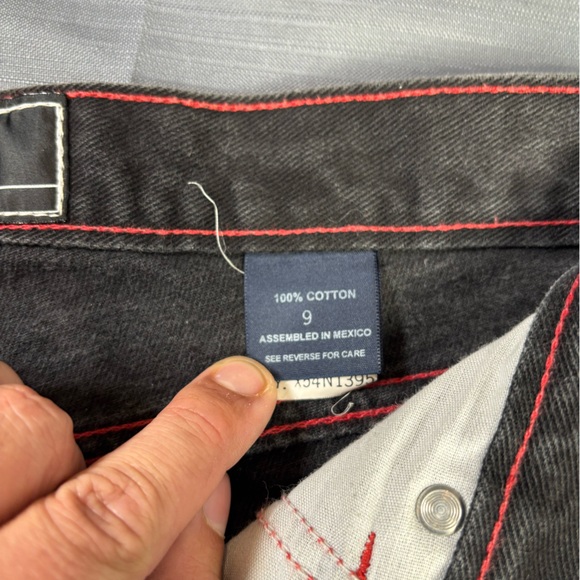 Vintage Ecko Red Black Jeans Women’s Size 9 Y2K Red Stitch Denim Straight - Picture 6 of 10